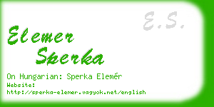 elemer sperka business card